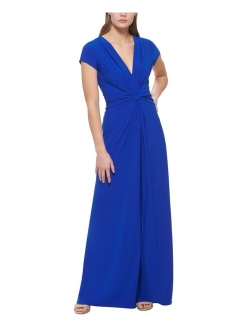 Petite Plunging Twist-Front Jumpsuit