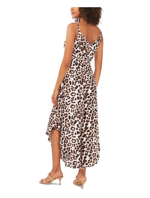 VINCE CAMUTO Women's Animal-Print Tie-Front Sleeveless Jumpsuit