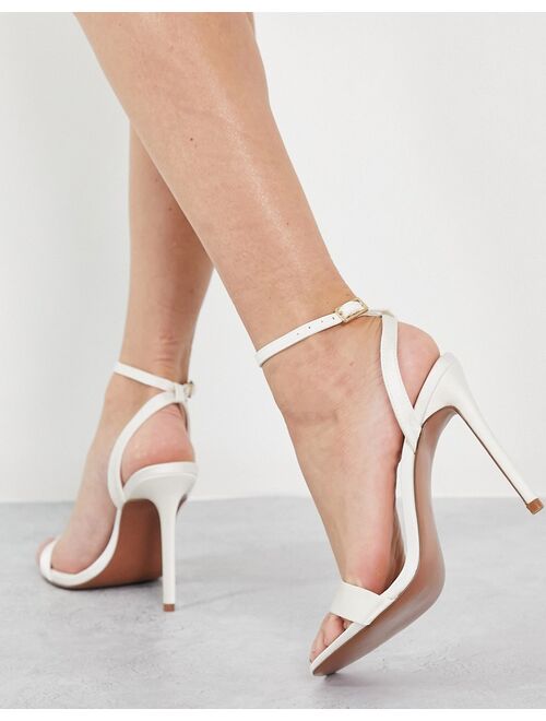 ASOS DESIGN Neva barely there heeled sandals in ivory