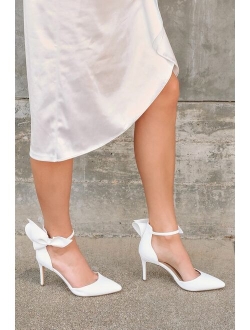 Lizaa Light Nude Bow Ankle Strap Pumps