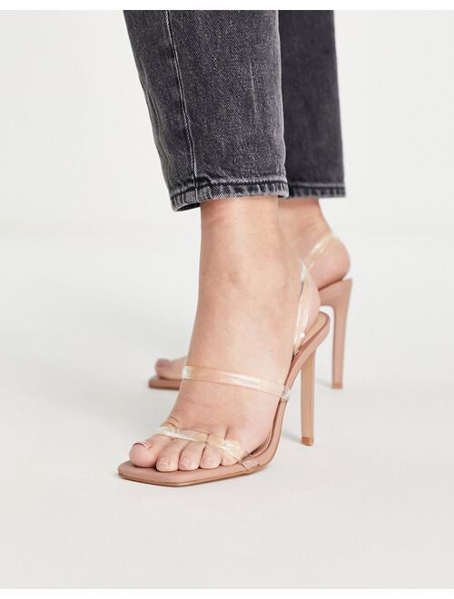 Steve Madden Gracey strappy heeled sandals in clear