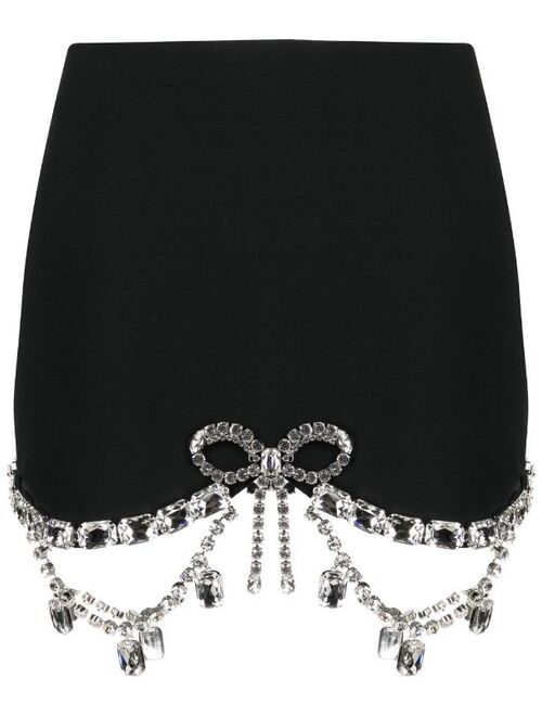 AREA crystal-embellished mini skirt