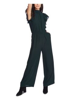 V-Neck Flutter-Sleeve Jumpsuit