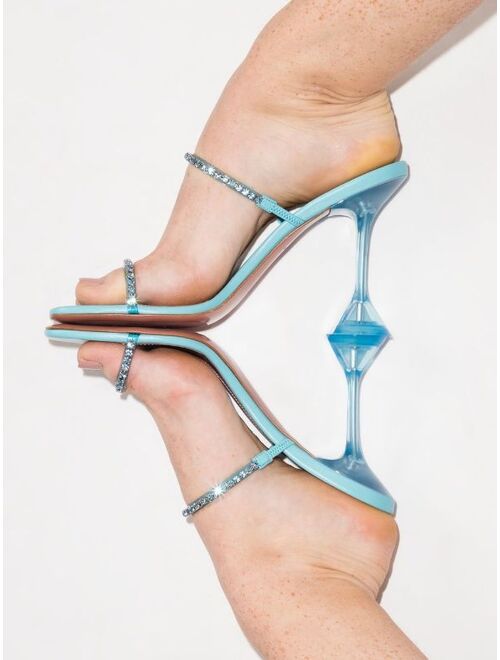 Amina Muaddi Gilda 95mm clear heel sandals
