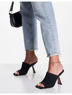 Nickle knitted heeled mules in black