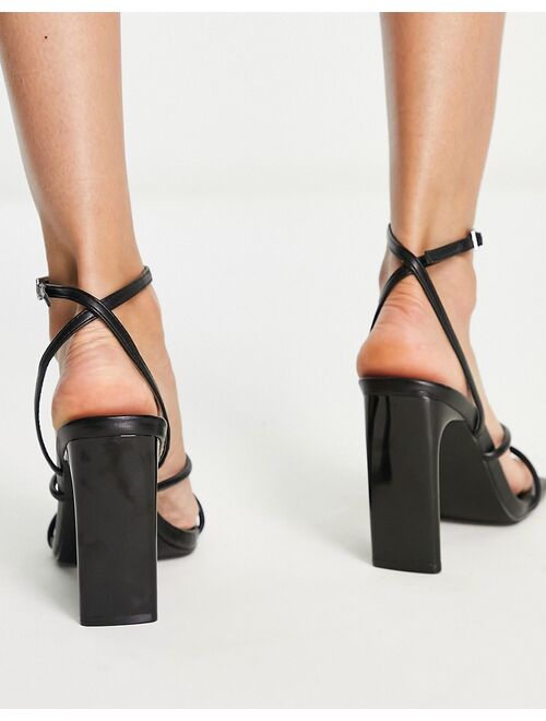 Public Desire Wide Fit Public Desire Exclusive Wide Fit Tatianna heeled sandals in black