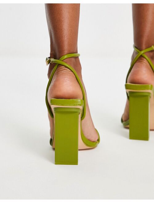 Public Desire Exclusive Grace heel sandals in olive