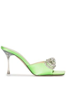 MACH & MACH Double Bow crystal-embellished sandals