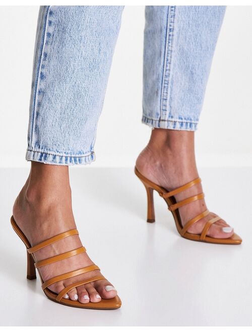 ASOS DESIGN Napa pointed insole heeled mules in camel