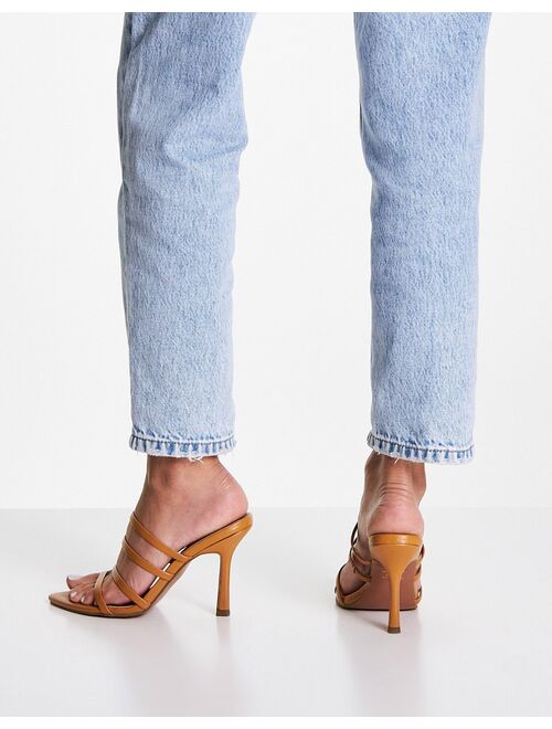 ASOS DESIGN Napa pointed insole heeled mules in camel