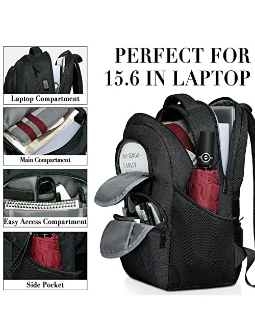 Bikrod Backpacks for School Teens & Boys,Travel Laptop Backpack for Men with USB Charging Port, Business Anti Theft Durable Computer Bag Gifts for Teens Fits 15.6 Inch La
