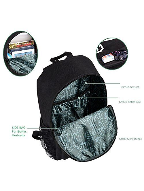 FLYMEI Bookbags for Men, Anime Cartoon Luminous Backpack with USB Charging Port, 17-Inch Laptop Backpack for Men, School Backpack for Girls/Boys, Cool Anime Backpack