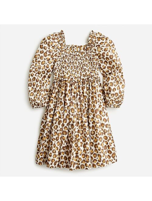 J.Crew Girls' smocked puff-sleeve dress in voile