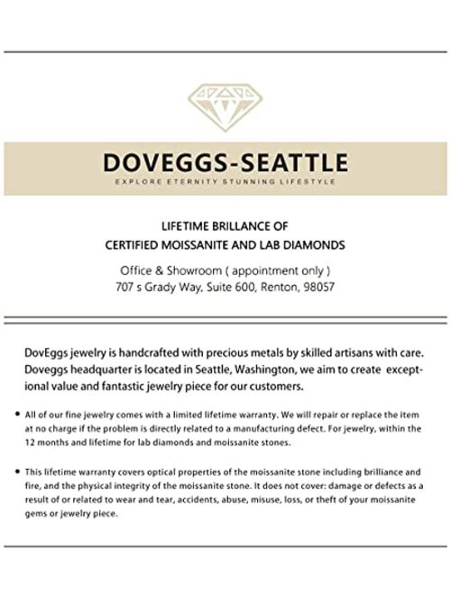 DovEggs Solid 10K White Gold Post 2CTW 6.5MM G-H-I Color Lab Created Moissanite Simulated Diamond Stud Earrings For Women Sterling Silver