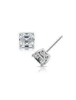 Amazon Collection Platinum or Gold Plated Sterling Silver Fancy Shape Stud Earrings made with Infinite Elements Zirconia