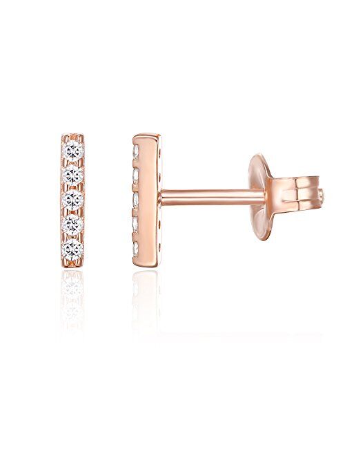 PAVOI 14K Gold Plated Sterling Silver Celestial Lightning Bolt, Moon and Star Earrings | Dainty Earrings for Women