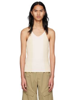 DION LEE Off-White Cotton Tank Top