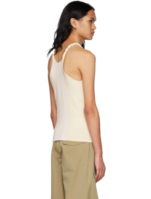 DION LEE Off-White Cotton Tank Top