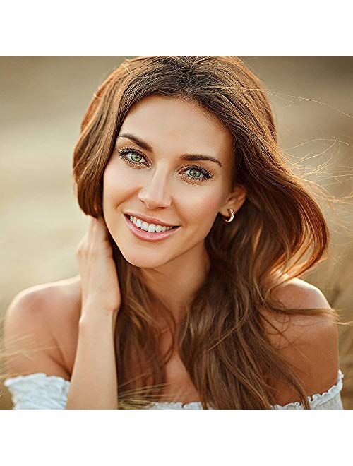 PAVOI 14K Gold Plated Silver Post Wide Flat Edge 40mm Hoop Earrings