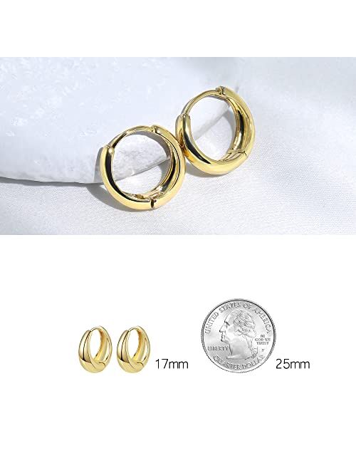 Adoyi Gold Hoop Earrings Set for Women Gold Twisted Huggie Hoops Earrings 14K Plated for Girls Gift Lightweight