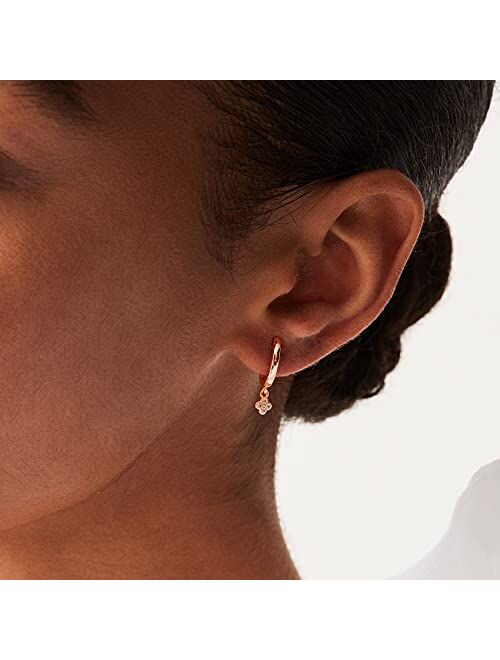 PAVOI 14K Gold Plated S925 Sterling Silver Post Lightweight Drop/Dangle Huggie Earrings for Women | Religious Ornament: Cross, Evil Eye, Clover, Celtic | Dainty Earrings 