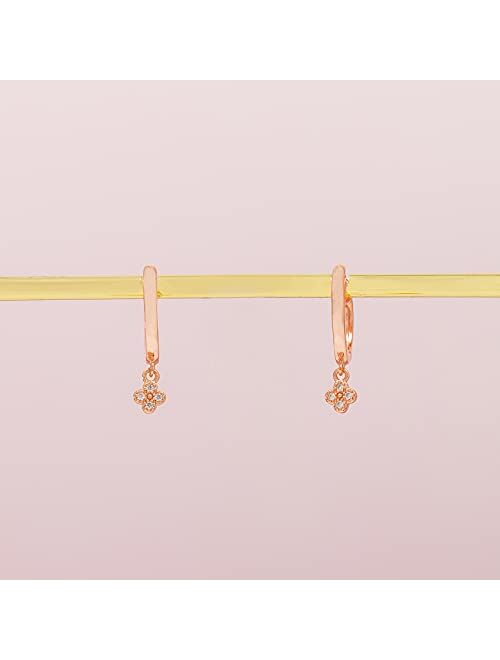 PAVOI 14K Gold Plated S925 Sterling Silver Post Lightweight Drop/Dangle Huggie Earrings for Women | Religious Ornament: Cross, Evil Eye, Clover, Celtic | Dainty Earrings 