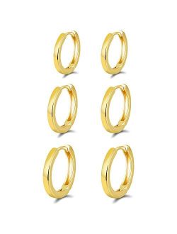 micuco Small Hoop Earrings for Women 14K Gold Plated Hoop Huggie Earrings for Men Hypoallergenic Earrings Tiny Cartilage Ear Jewelry for Women