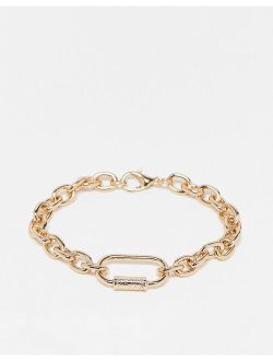 open chain link bracelet in gold