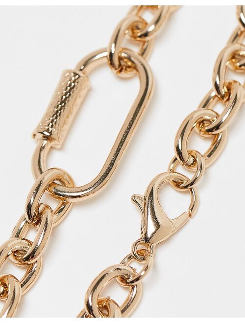 Topshop open chain link bracelet in gold
