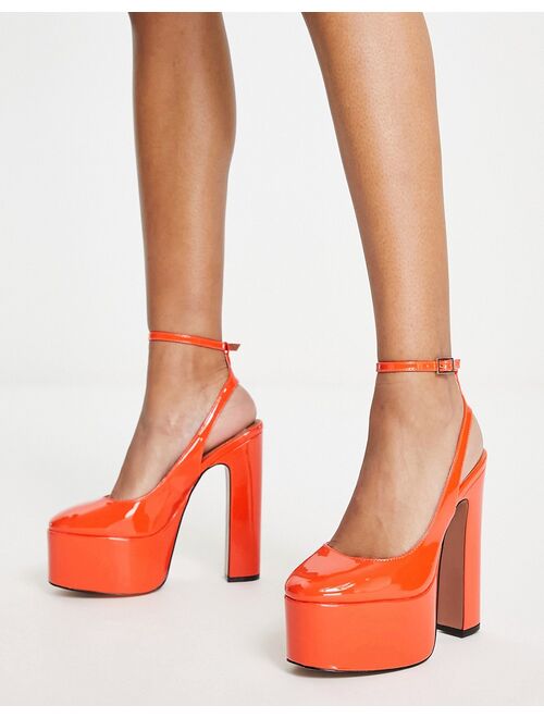 ASOS DESIGN Pronto platform high heel shoes in orange