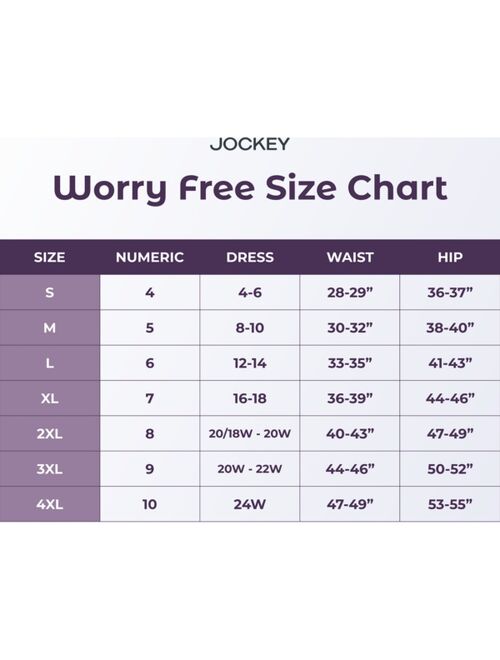 JOCKEY Women's Worry Free Heavy Absorbency Full Coverage Hipster Underwear