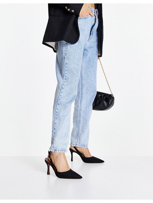 ASOS DESIGN Wide Fit Samber slingback stiletto heels in black