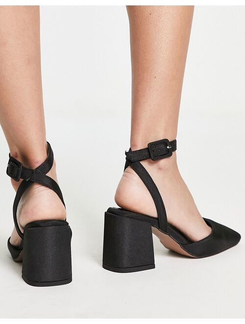 ASOS DESIGN Stelle block heeled mid shoes in black
