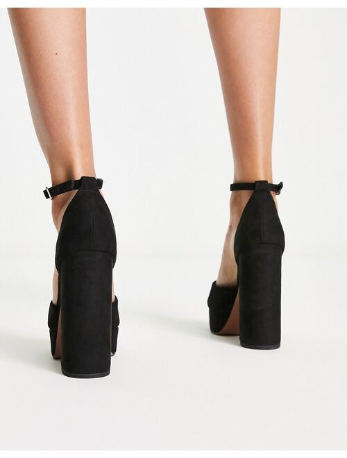 ASOS DESIGN Priority platform high heeled shoes in black