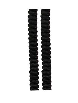 FeetPeople Curly (or Twister No-Tie) Shoelaces 1 Pair, Black, 6 inches