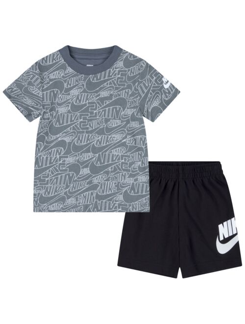Nike Toddler Boys Read Print T-shirt and Shorts, 2 Piece Set