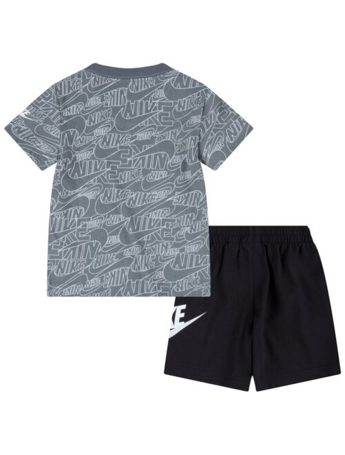 Nike Toddler Boys Read Print T-shirt and Shorts, 2 Piece Set