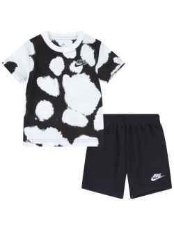 Toddler Boys Dye Dot Shorts and T-shirt, 2 Piece Set