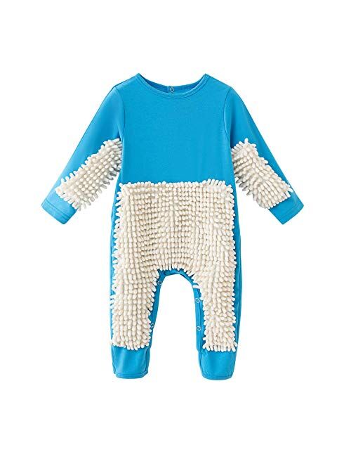 LISfsa Newborn Baby Boy Girl Romper Jumpsuit Overalls 1-Piece Bodysuit Outerwear Crawling Infant Baby Solid Mop