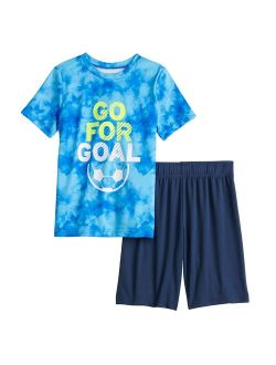 Boys 4-8 Jumping Beans Tie-Dyed "Go For Goal" Tee & Shorts Set