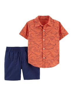 Toddler Boy Carter's Button-Front Shirt & Shorts Set