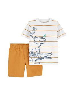 Toddler Boy Carter's Hippo Graphic Tee & Shorts Set