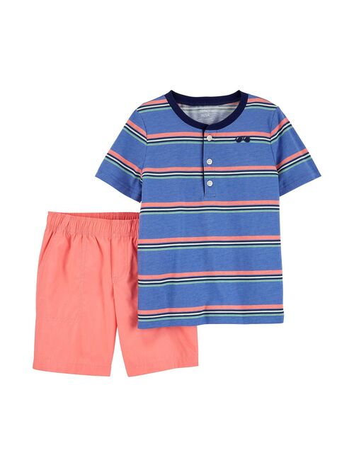 Toddler Boy Carter's Striped Graphic Tee & Shorts Set
