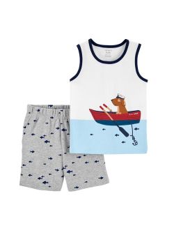 Toddler Boy Carter's Dog Boat Tank Top & Shorts Set
