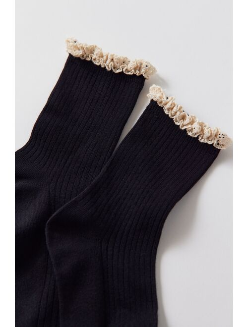 Urban Outfitters Ribbed Ruffle Ankle Sock