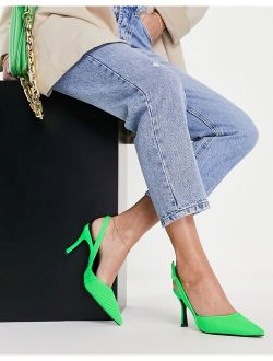 Samber slinback stiletto heels in green