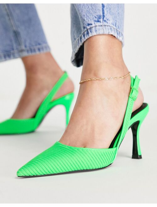 ASOS DESIGN Samber slinback stiletto heels in green