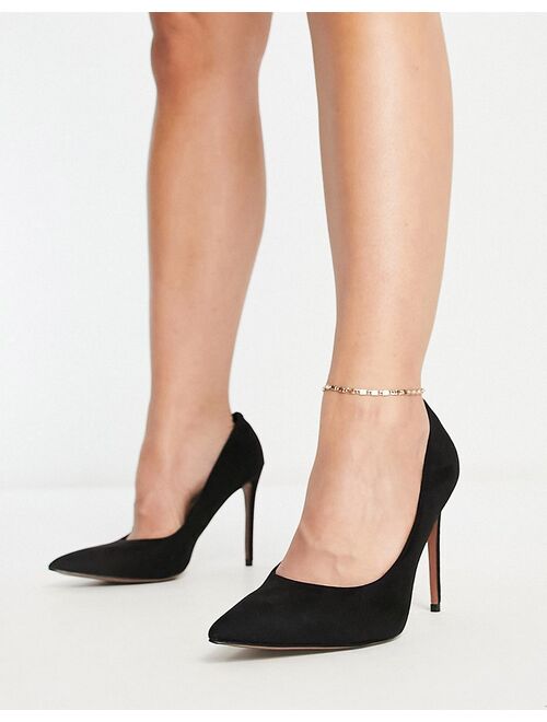 ASOS DESIGN Wide Fit Penza pointed high heeled pumps in black