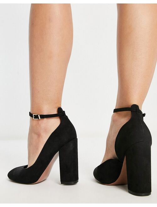 ASOS DESIGN Wide Fit Placid high block heels in black