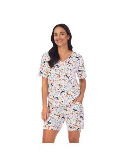 Cozy V-Neck Pajama Top and Pajama Bermuda Shorts Sleep Set